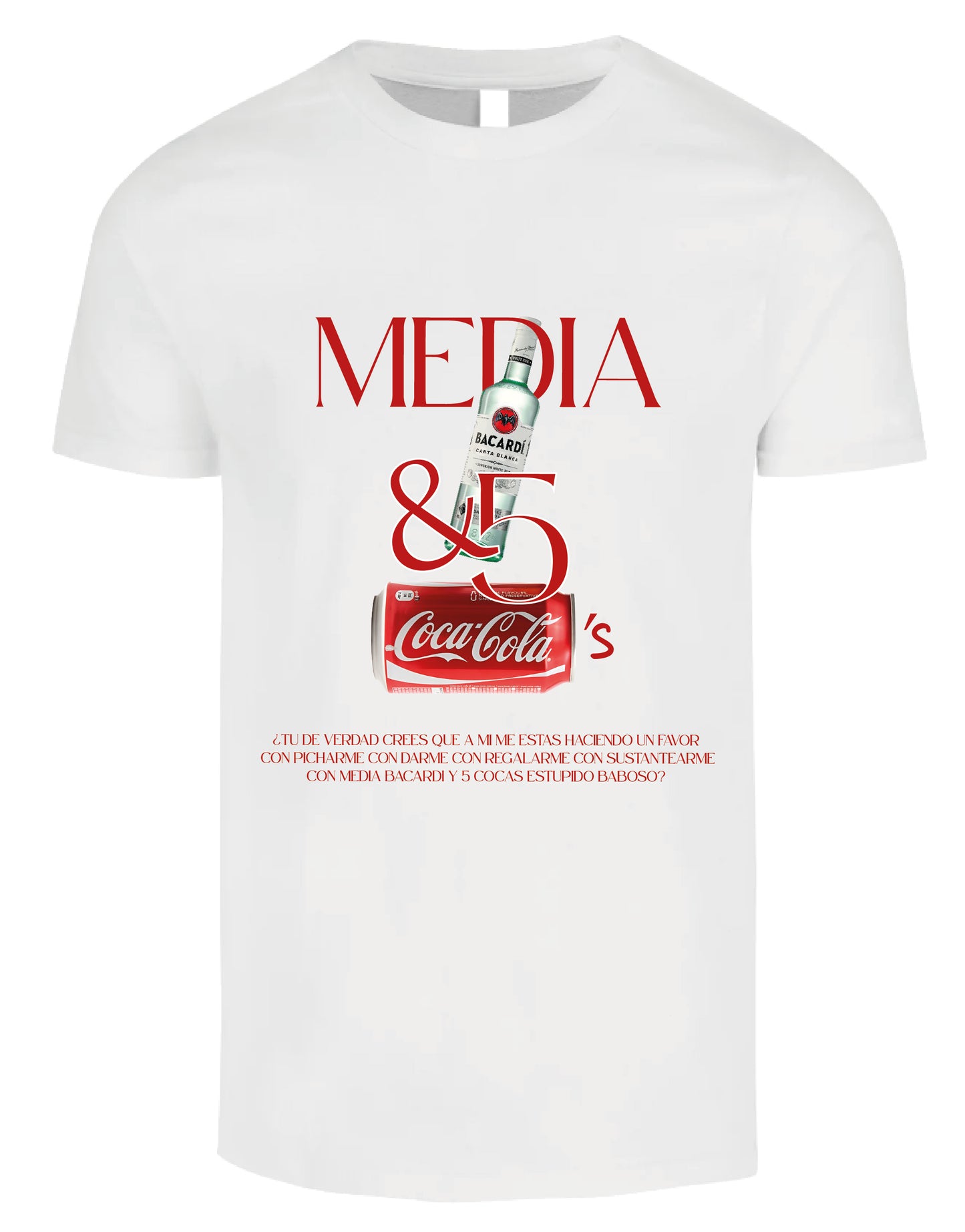 Playera Media Bacardi y 5 Coca´s