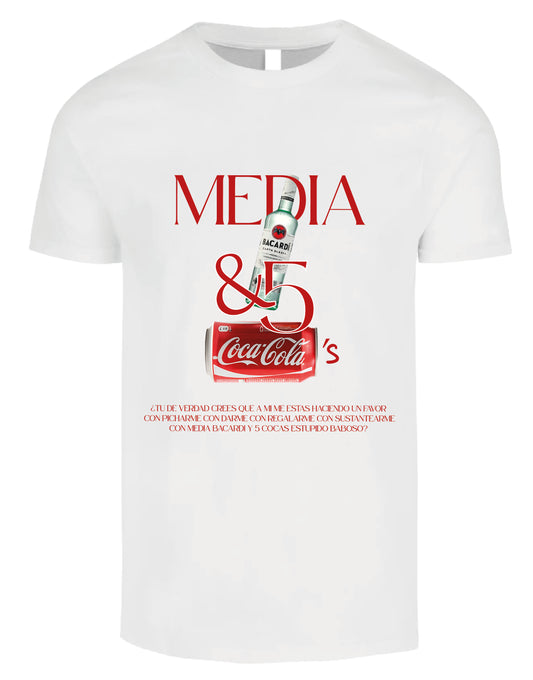 Playera Media Bacardi y 5 Coca´s
